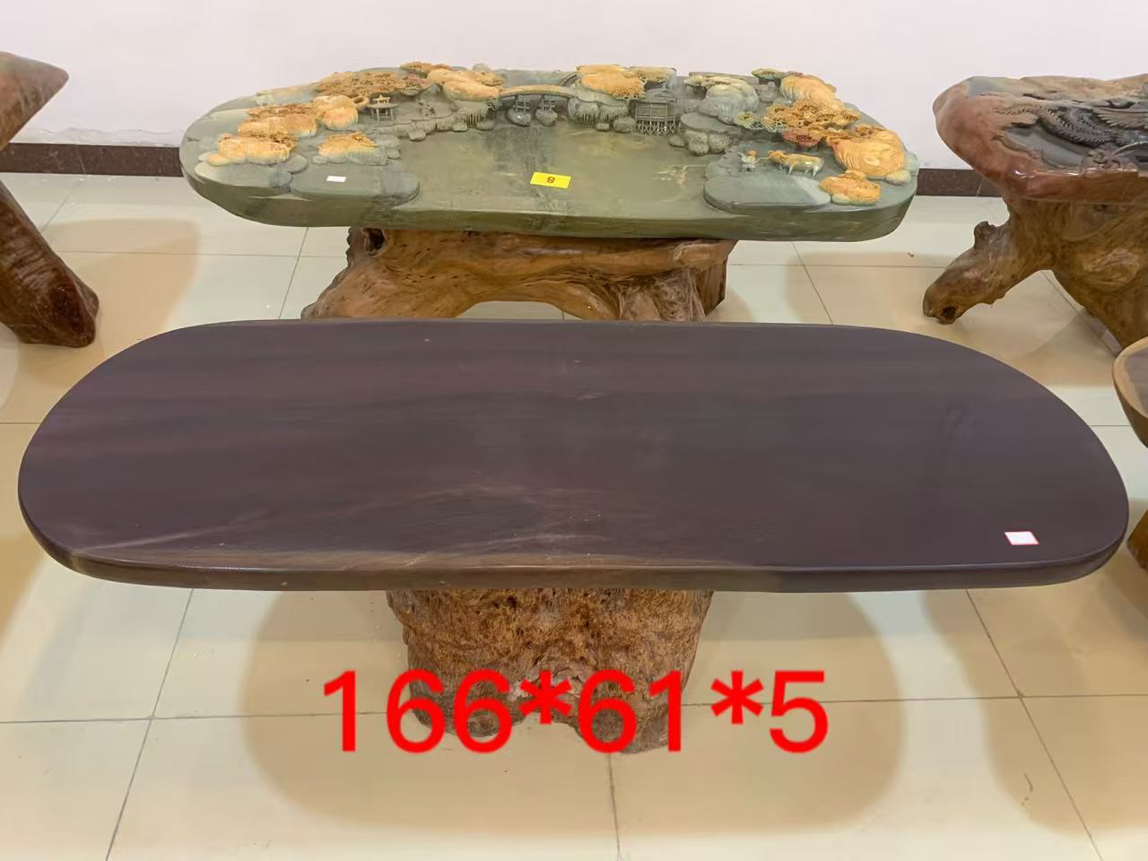 新中式天然端砚石大板茶桌椅组合奥坎茶台老板办公桌简约风