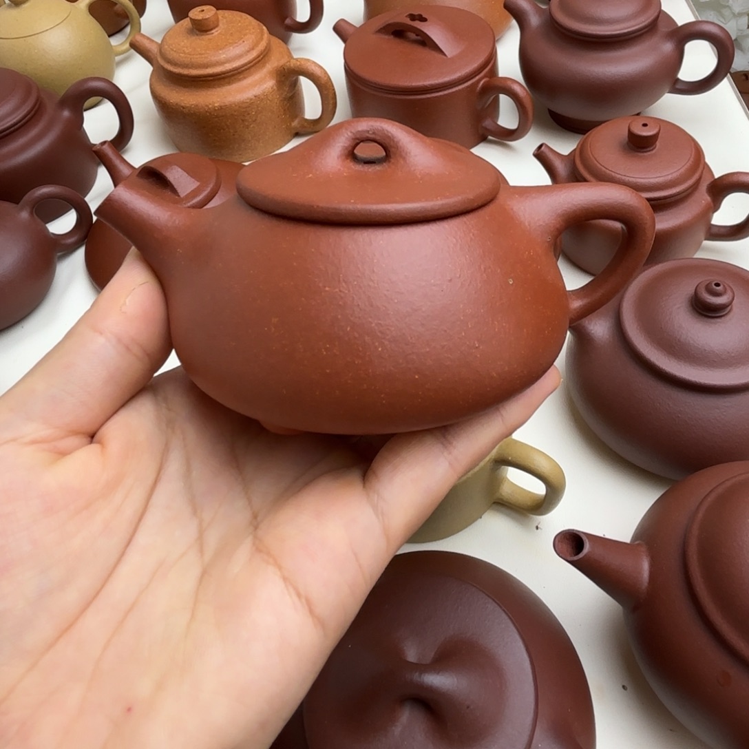 茶壶紫砂红降坡景舟130cc微瑕