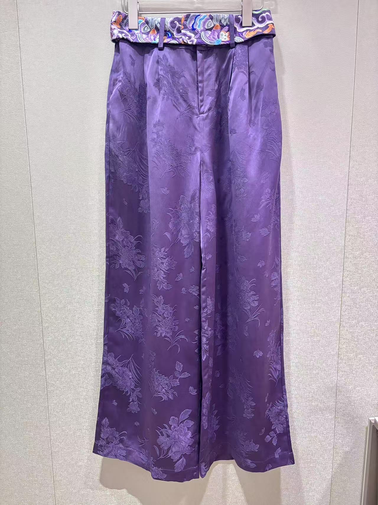 CHIC FAIRY 【紫韵】 国风中式气质提花直筒阔腿裤