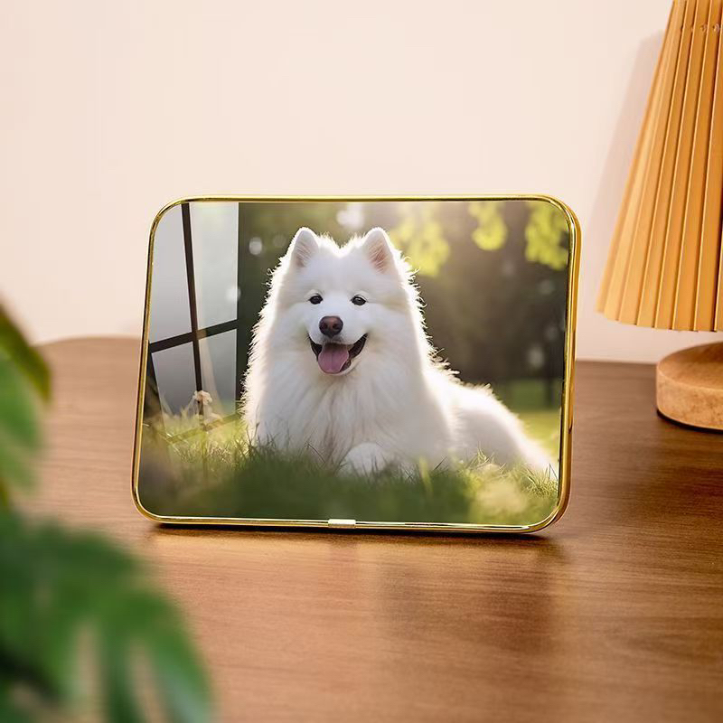 宠物纪念照片定制水晶面挂件狗狗小猫纪念品摆台