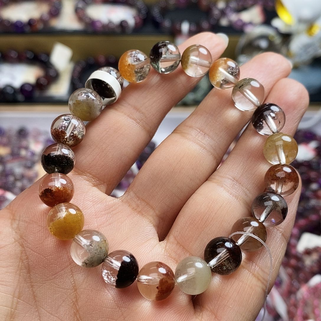 未镶嵌手链水晶全净体四季幽灵9m+ S037