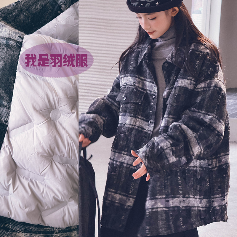 冷大娘 秋冬男女设计师款羽绒服国标90白鸭绒加厚保暖外套亲子款