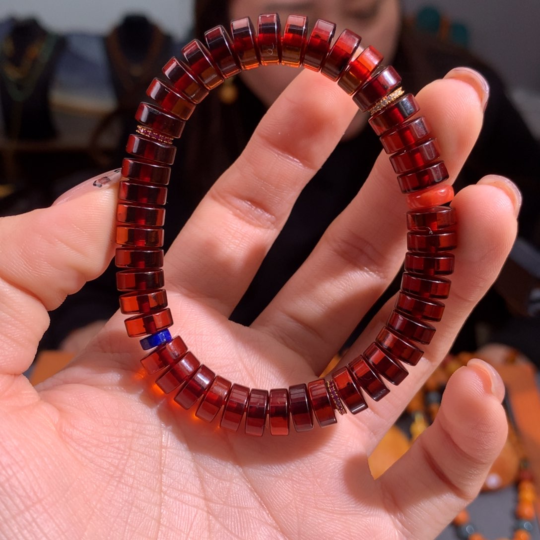 血珀手串未镶嵌天然