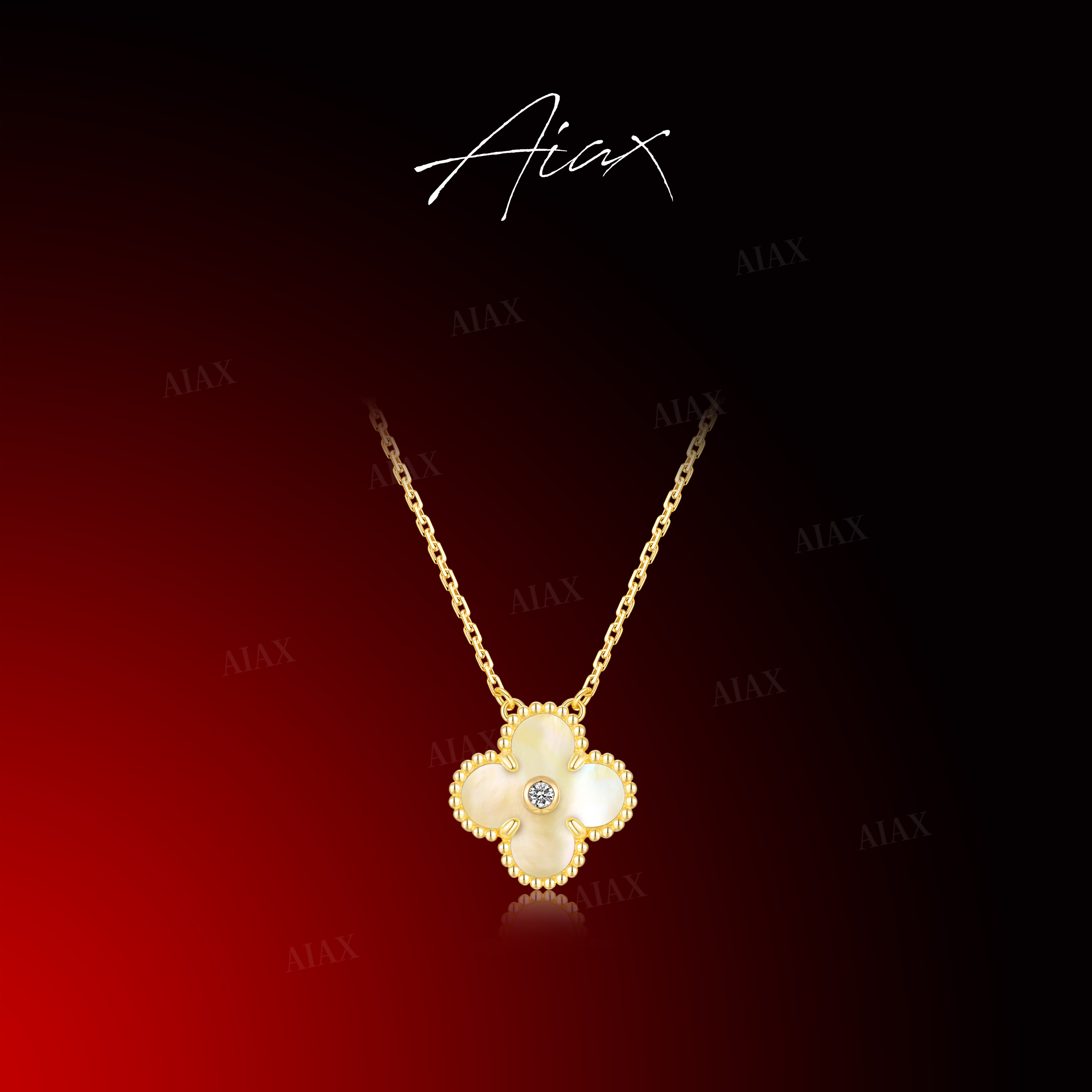 AIAX 925银 镀K金五一新品【浪漫阿罕布拉】轻奢四叶项链TSJ9407