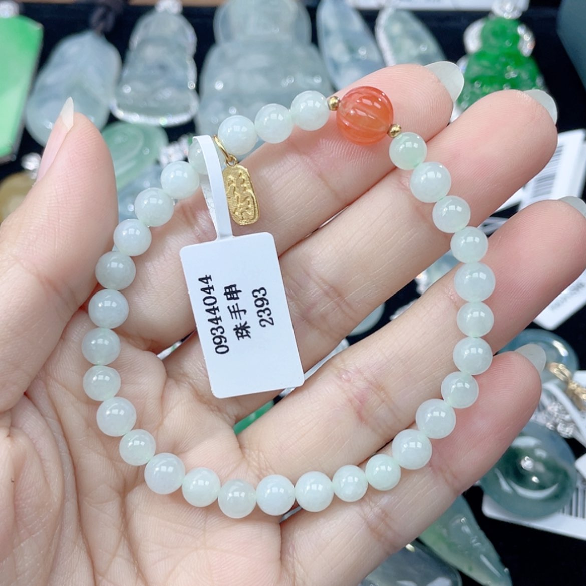 【闪购商品】翡翠手串未镶嵌26号 淡绿手串