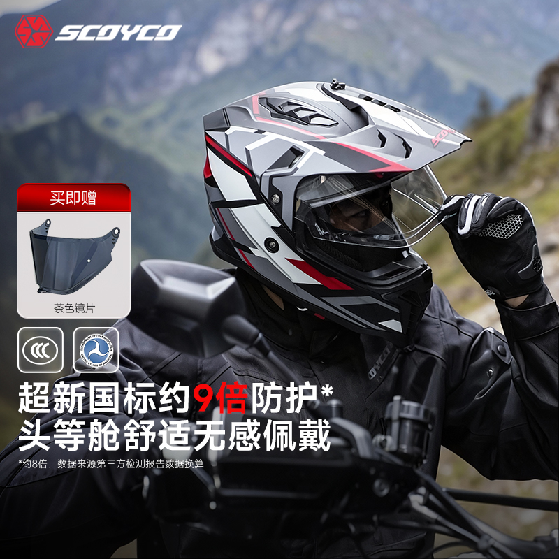 赛羽WS908四季摩托车头盔骑行手套拉力头盔ADV越野公路摩旅头盔