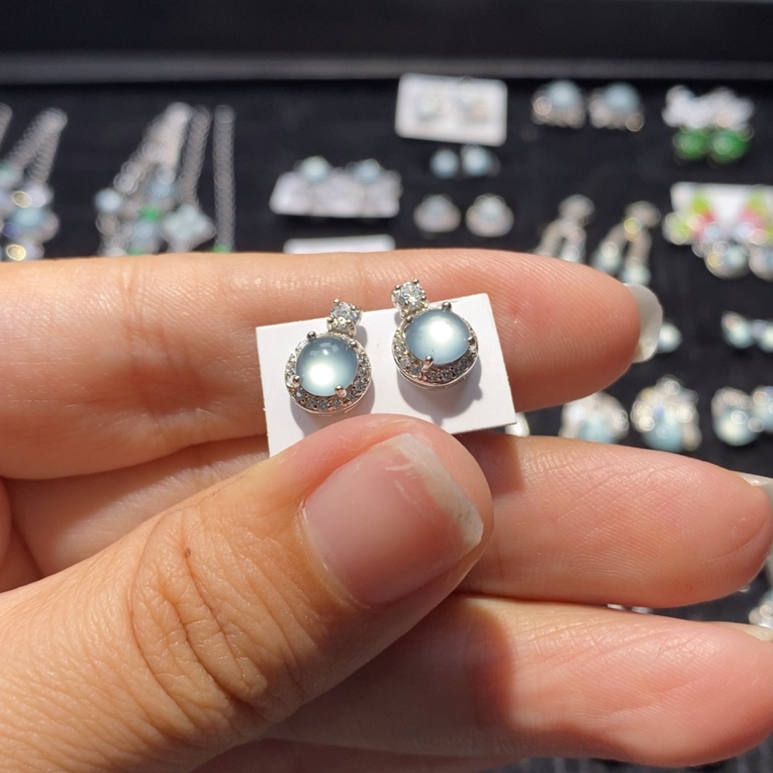 夜***6翡翠银S925镶嵌颈饰翡翠