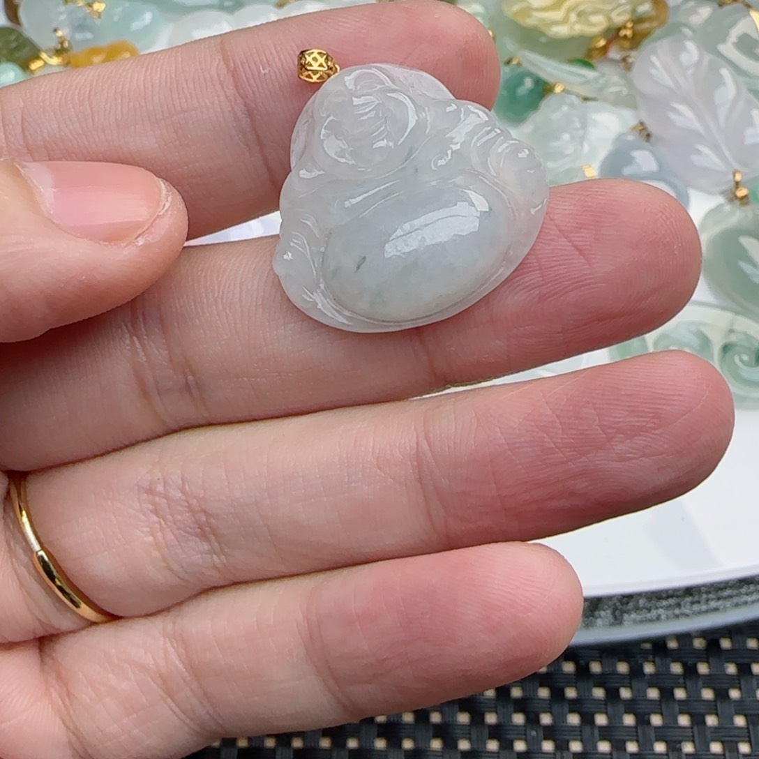 【闪购商品】翡翠颈饰18K金镶嵌佛公