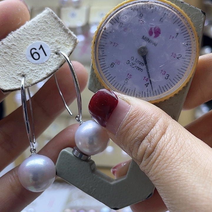 银S925镶嵌淡水珍珠耳饰思*a