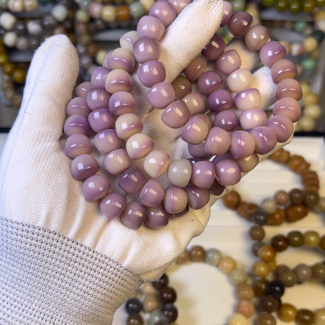 手串菩提根/象牙果紫实心碗珠卡12  随机发