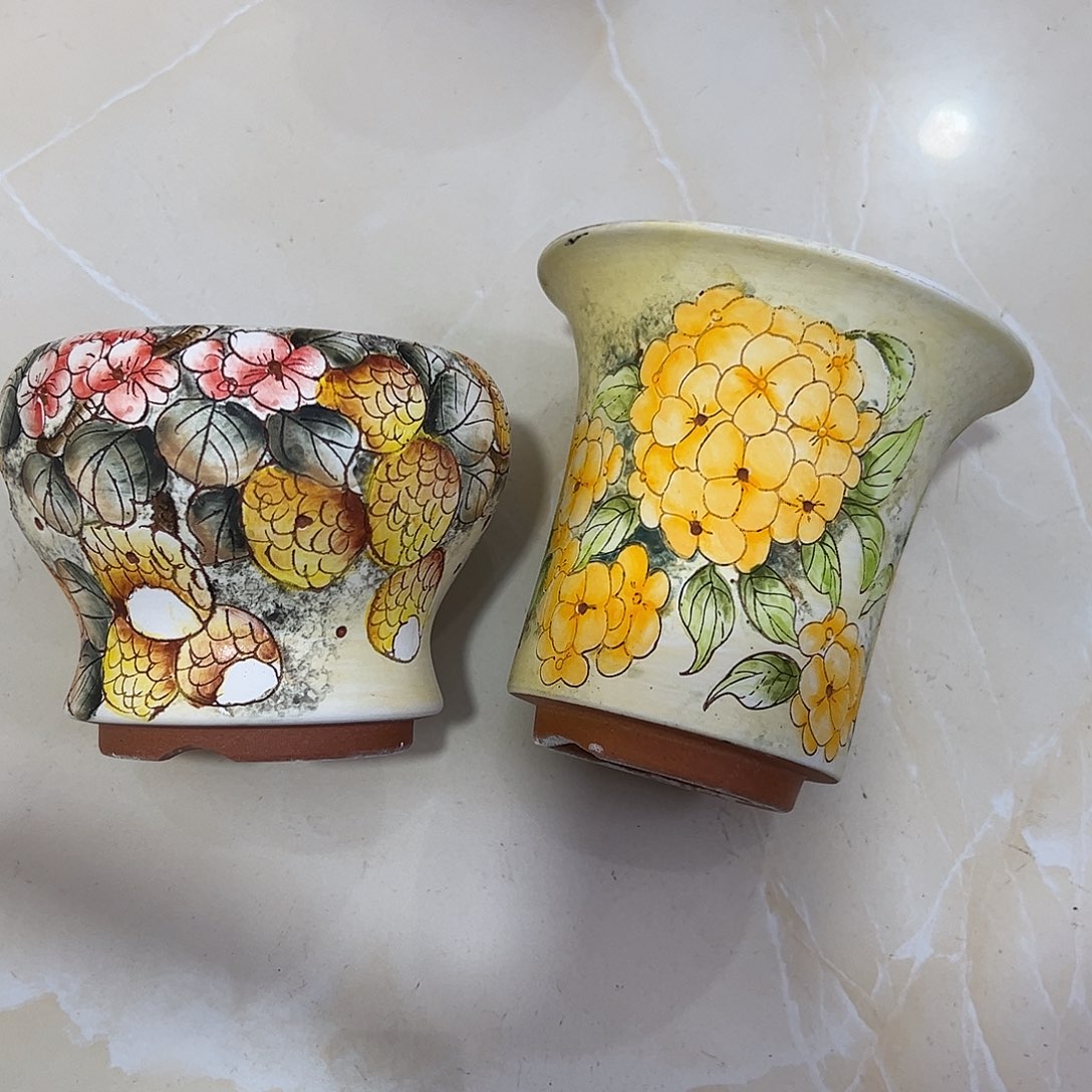 雨***點景德镇炫彩手绘陶瓷花盆