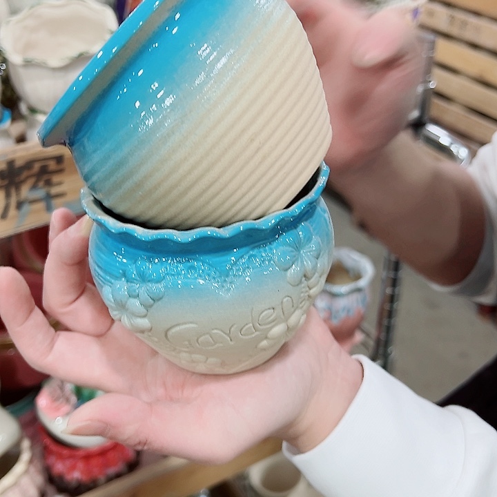 有孔，凑单福利满10元发货陶瓷多肉花盆！