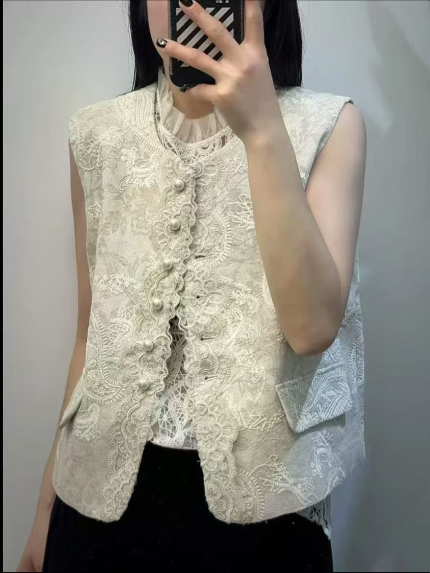 2025新中式国风高贵时尚财气质复古网红马甲8670