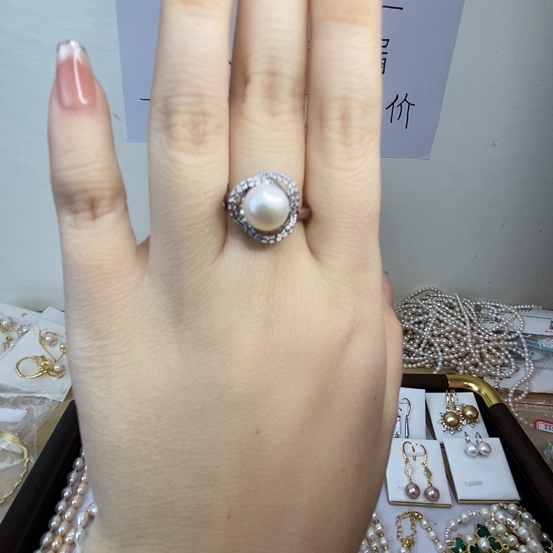 戒指合金淡水珍珠