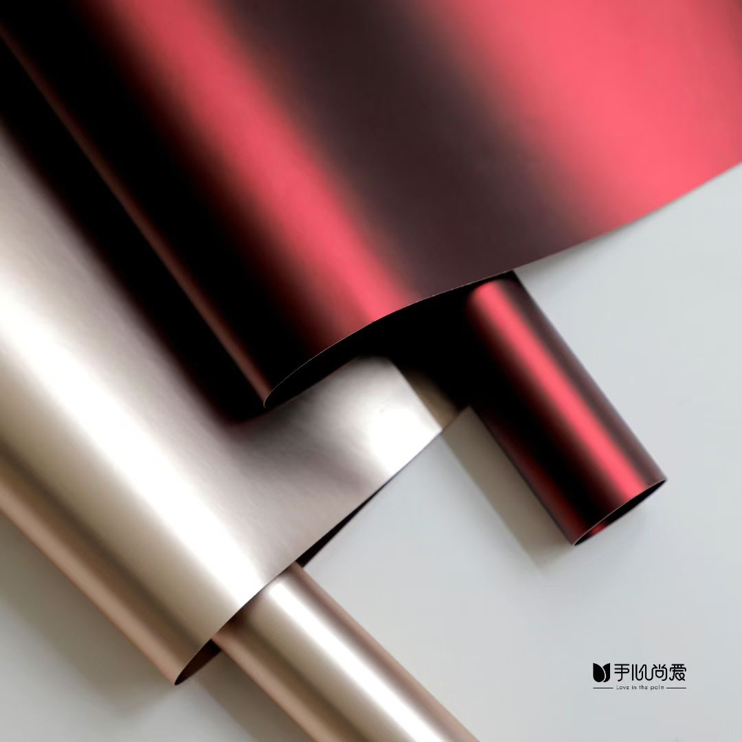 哑银硬卡纸 鲜花花束包装纸造型纸银色珠光膜diy花艺包花纸