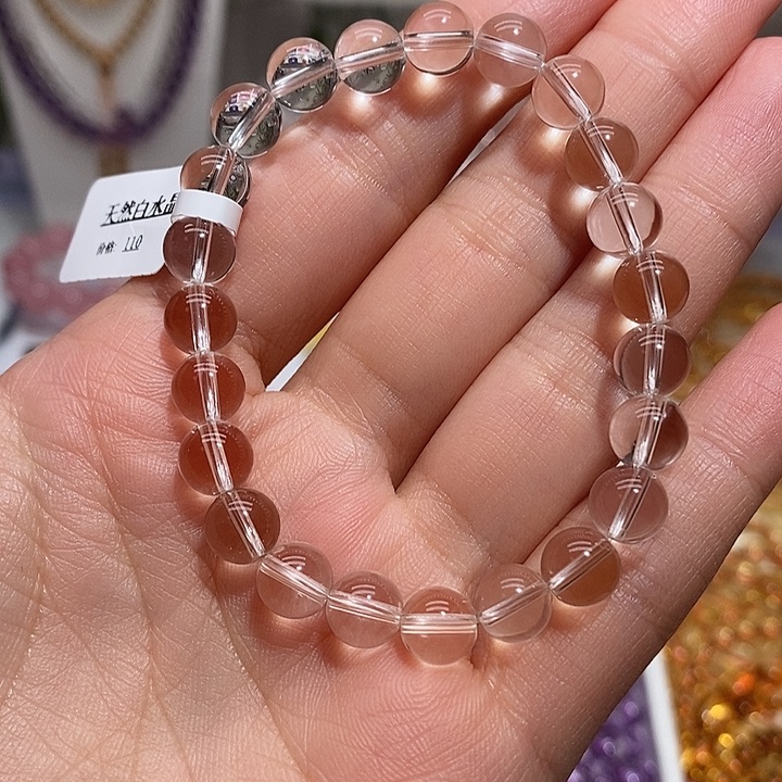 手链未镶嵌水晶天然白水晶手链