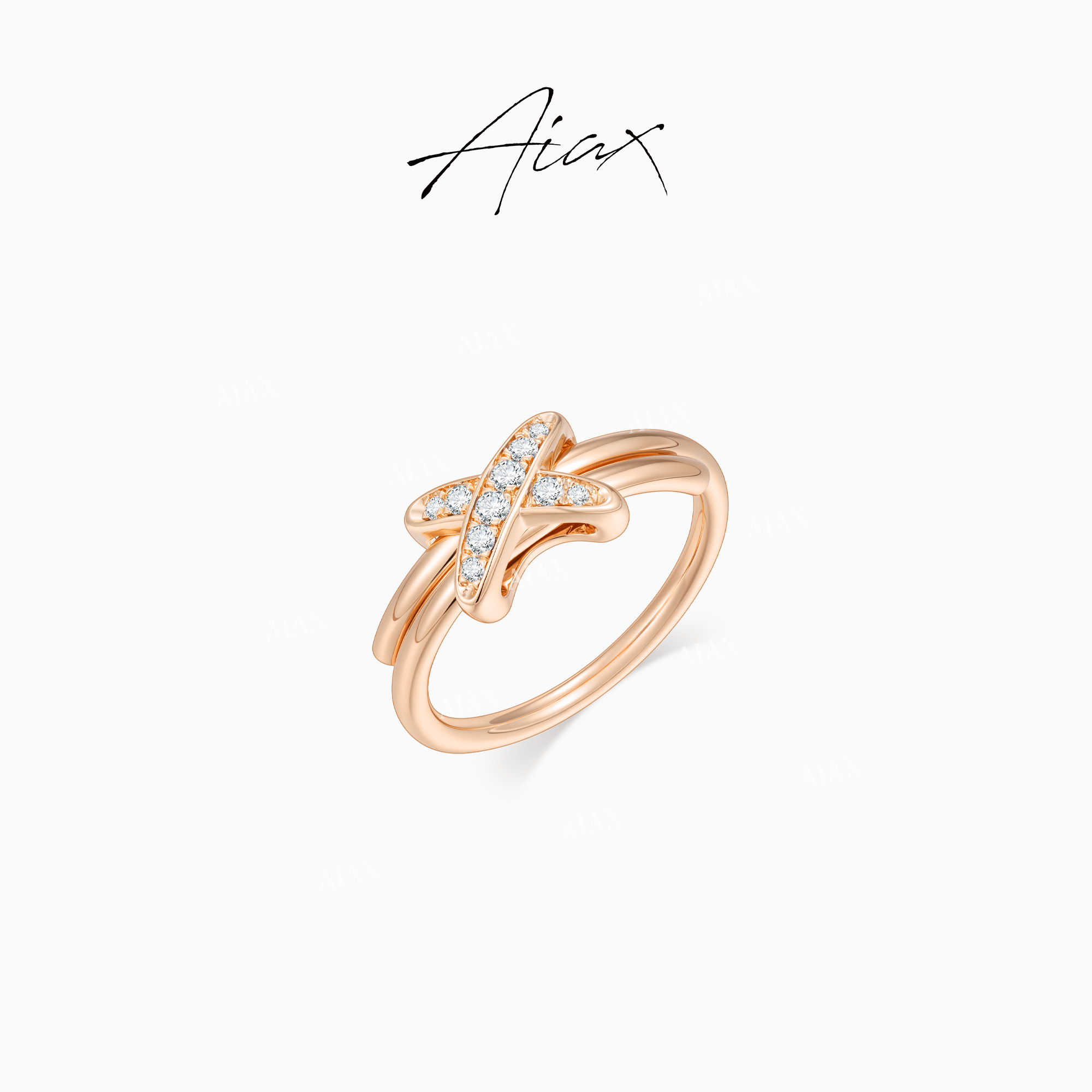AIAX 【X结】时尚百搭女生小饰品高级感交叉戒指TSS6776