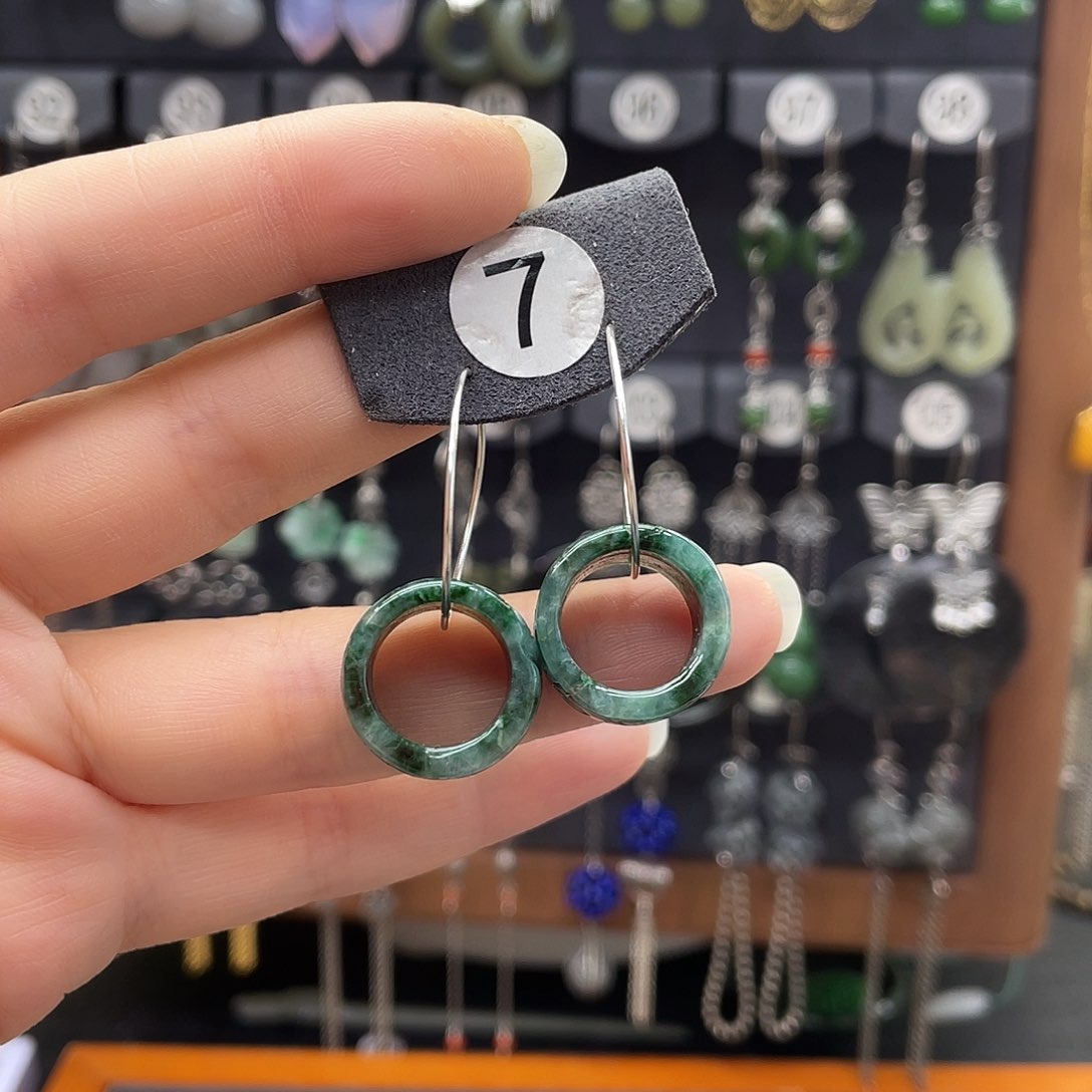 翡翠耳饰银S925镶嵌?***?075yhhhhhhj