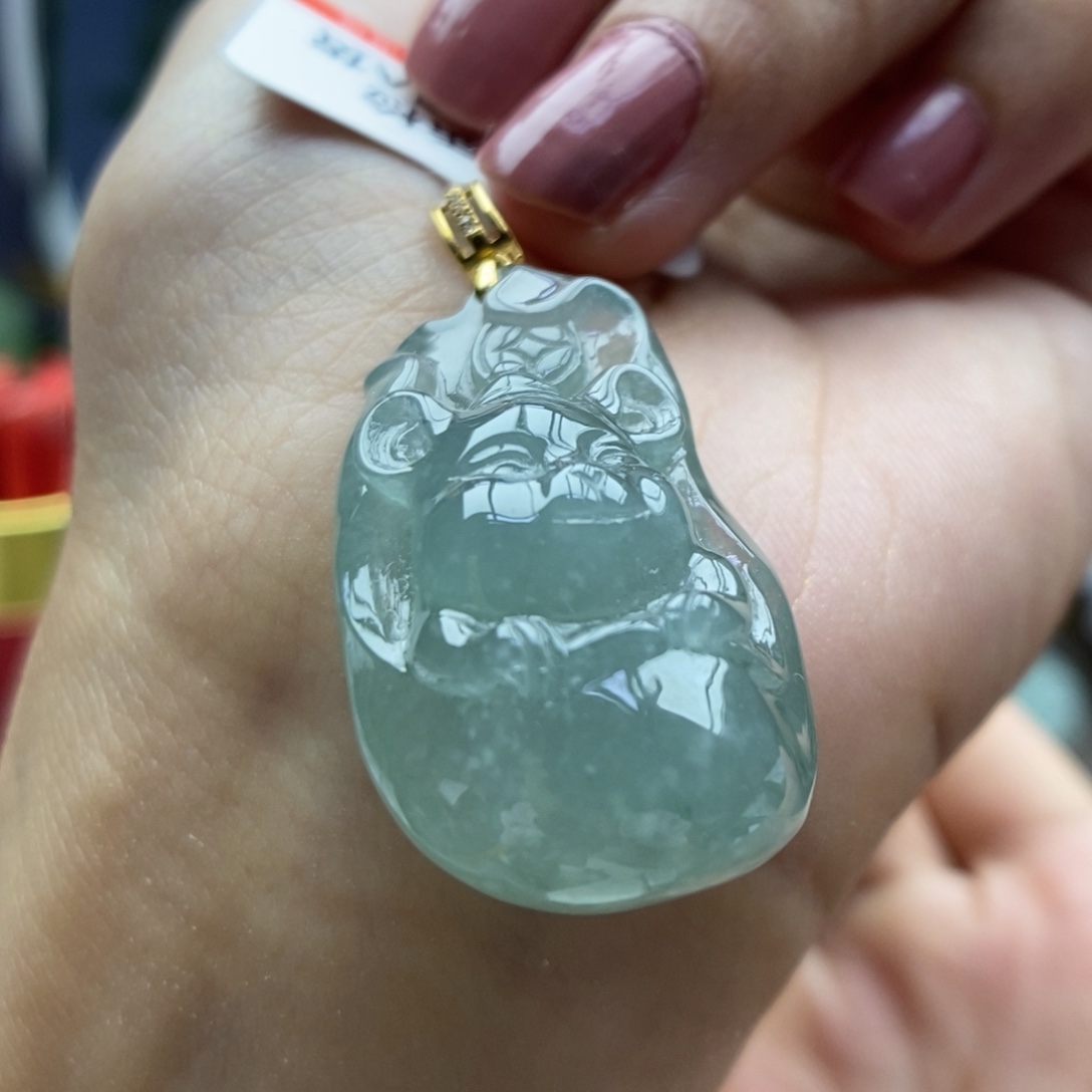 翡翠18K金镶嵌颈饰吊坠14