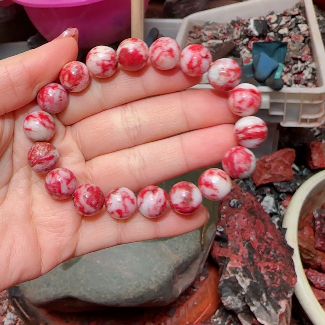 天然辰砂原石手串16