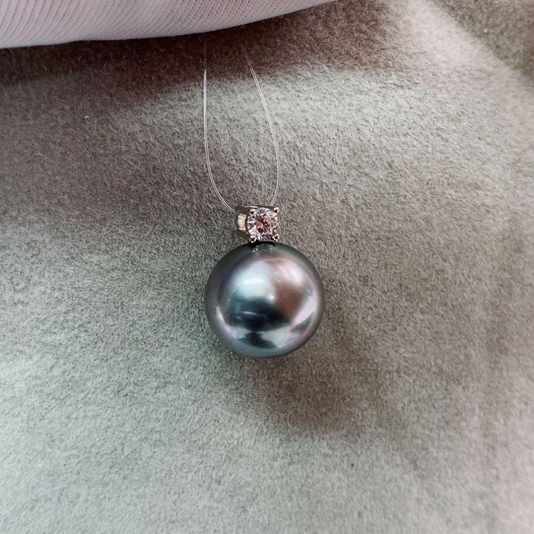 吊坠(不含链)银S925镶嵌海水珍珠11-15