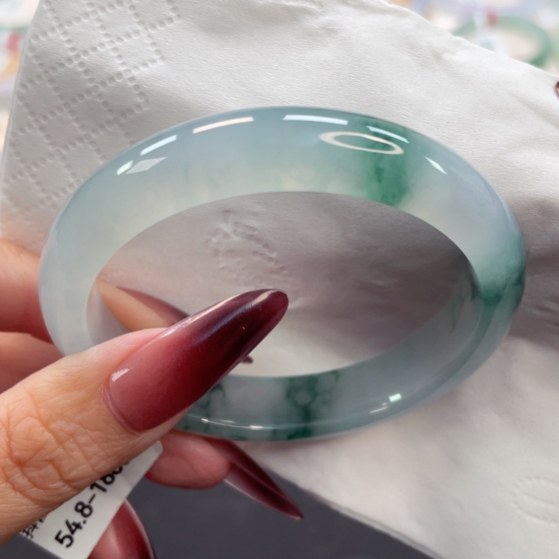 未镶嵌手镯翡翠27号55圈口种老冰胶兰花贵妃