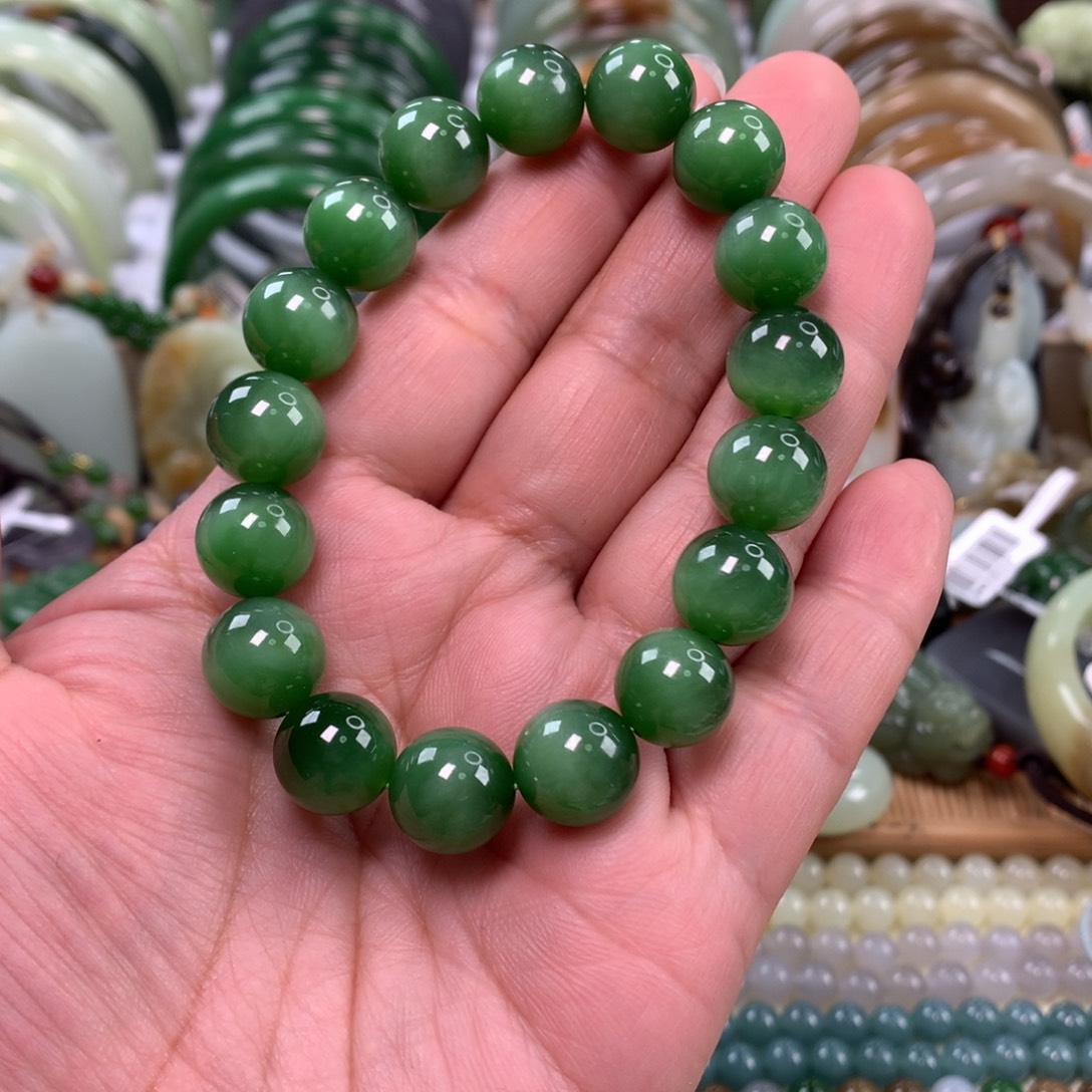 和田玉（碧玉）未镶嵌手链卡10