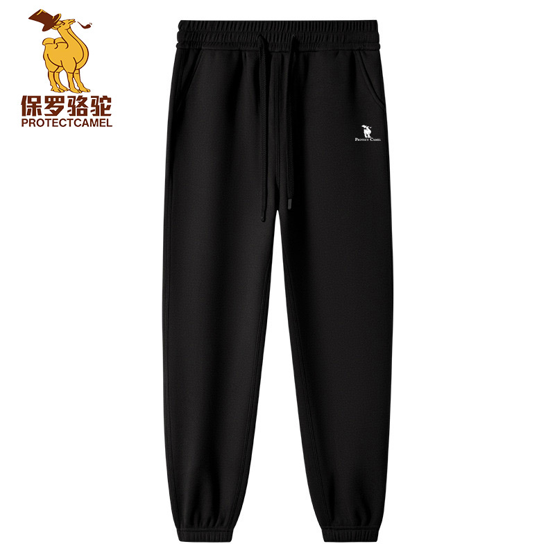 保罗骆驼秋冬加厚款休闲卫裤加绒保暖宽松舒适透气休闲长裤