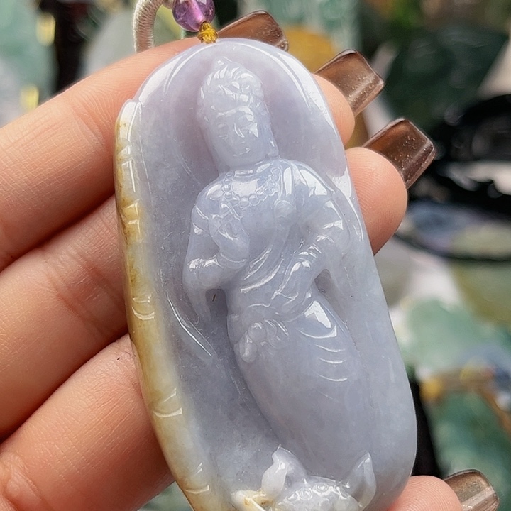 墨***F翡翠未镶嵌颈饰挂件