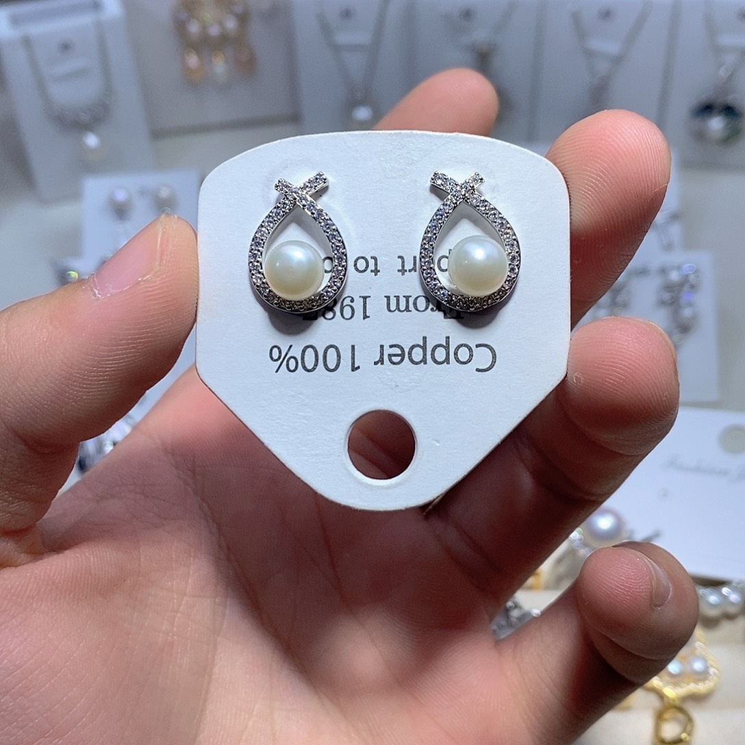 淡水珍珠耳饰银S925镶嵌