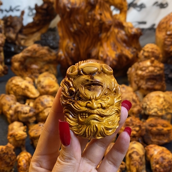 ****仔崖柏钟馗手把件手把件手把件