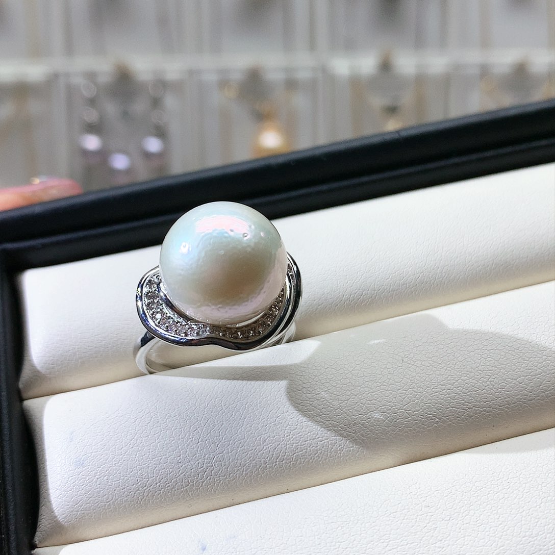 淡水珍珠戒指合金