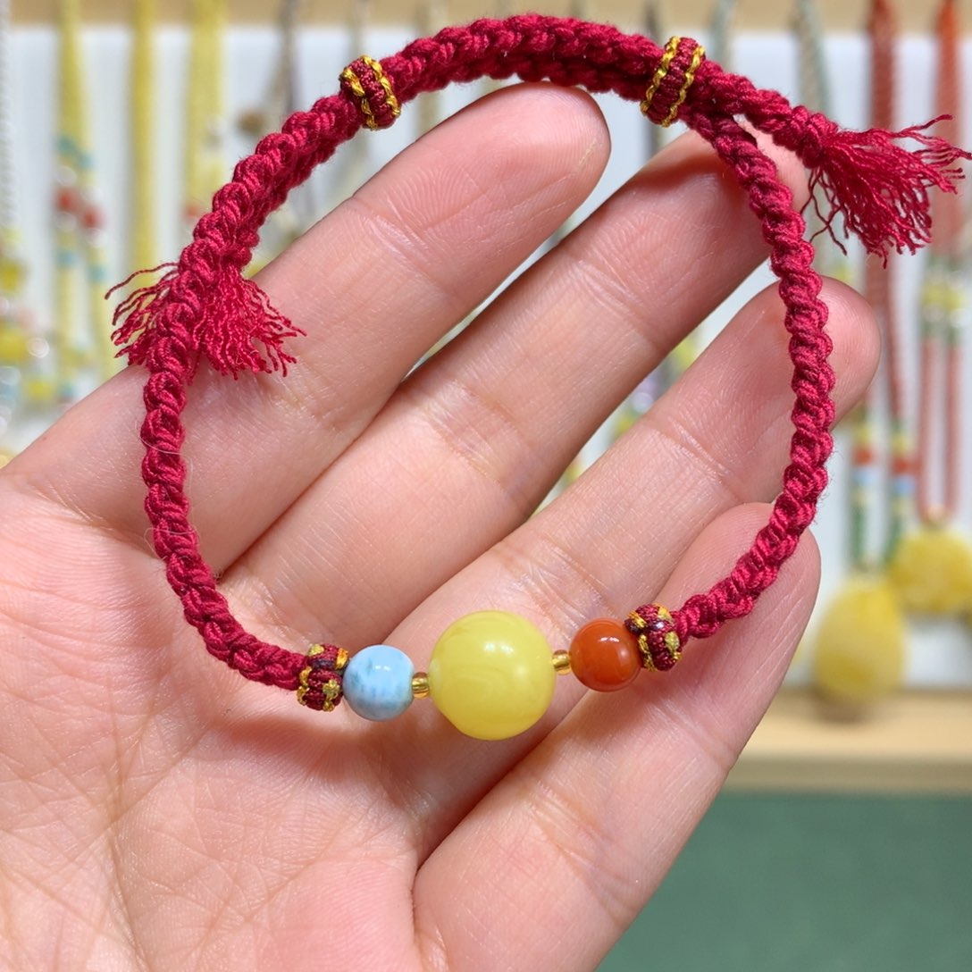 蜜蜡手链未镶嵌特价10.5m m