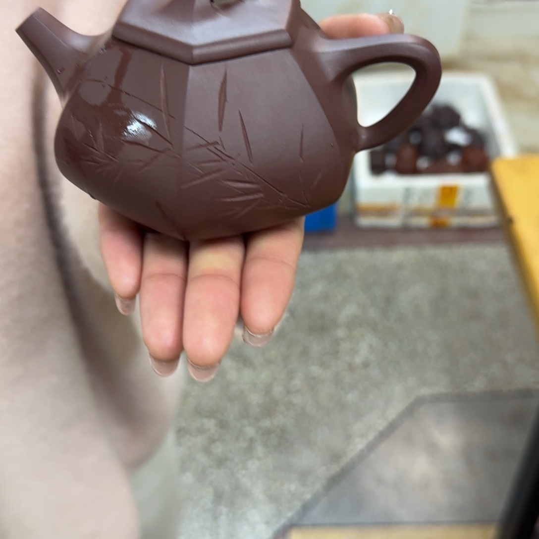紫砂茶壶紫砂壶六方石瓢260cc