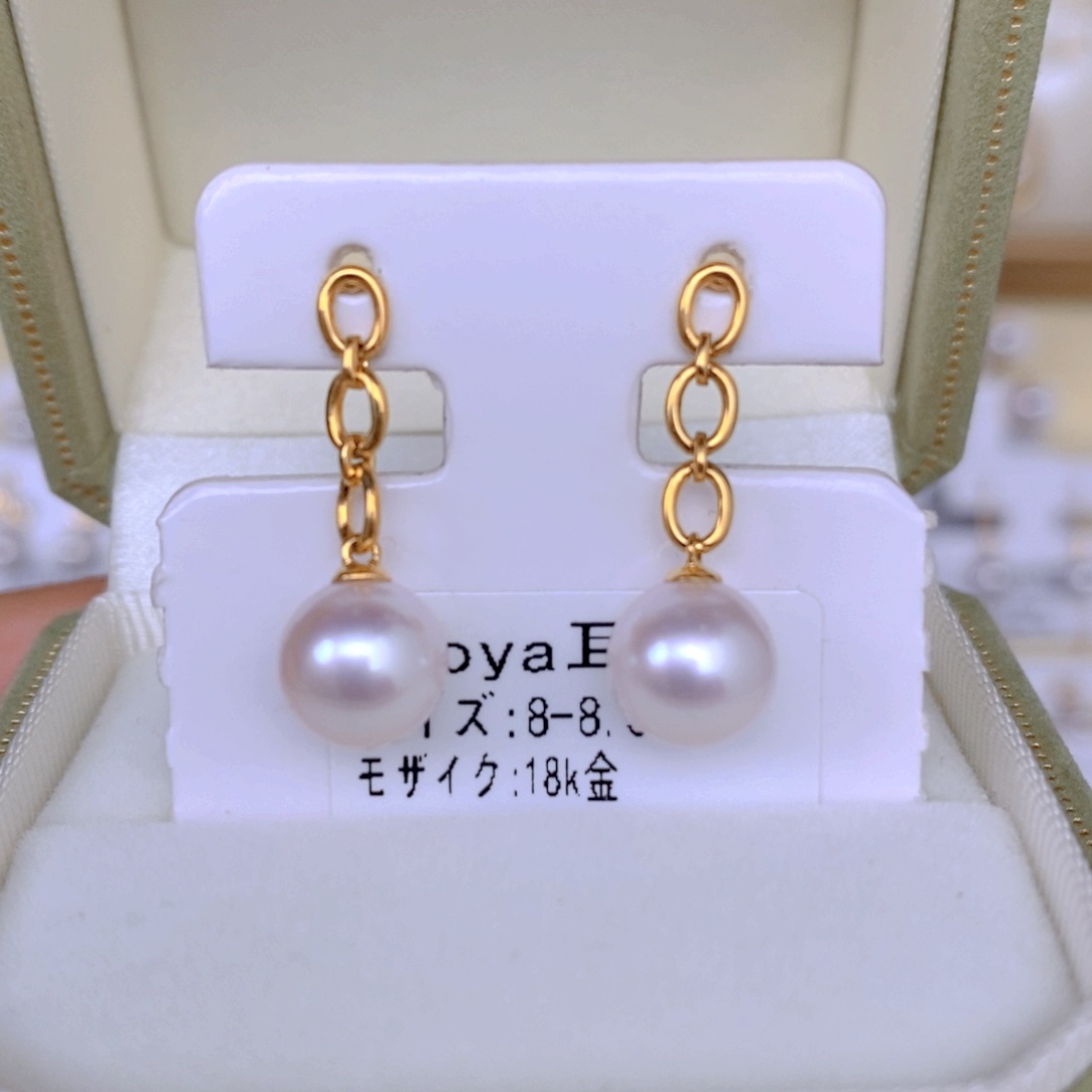 海水珍珠耳饰18K金镶嵌