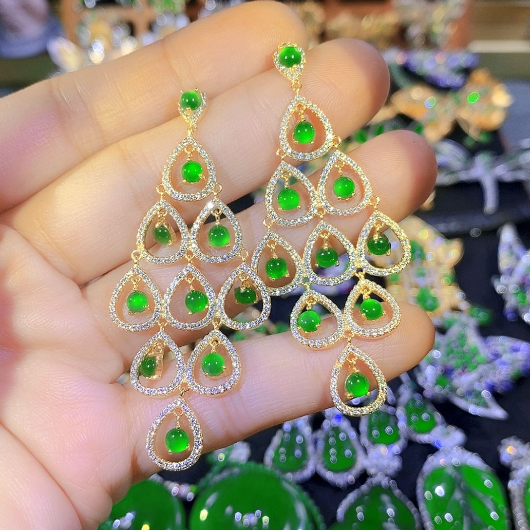 吊坠(不含链)银S925镶嵌翡翠