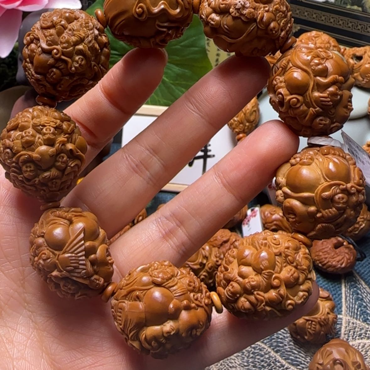 【闪购商品】橄榄核把件百子弥勒