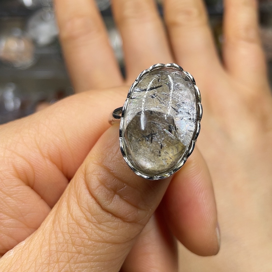 【闪购商品】水晶戒指银S925镶嵌戒指