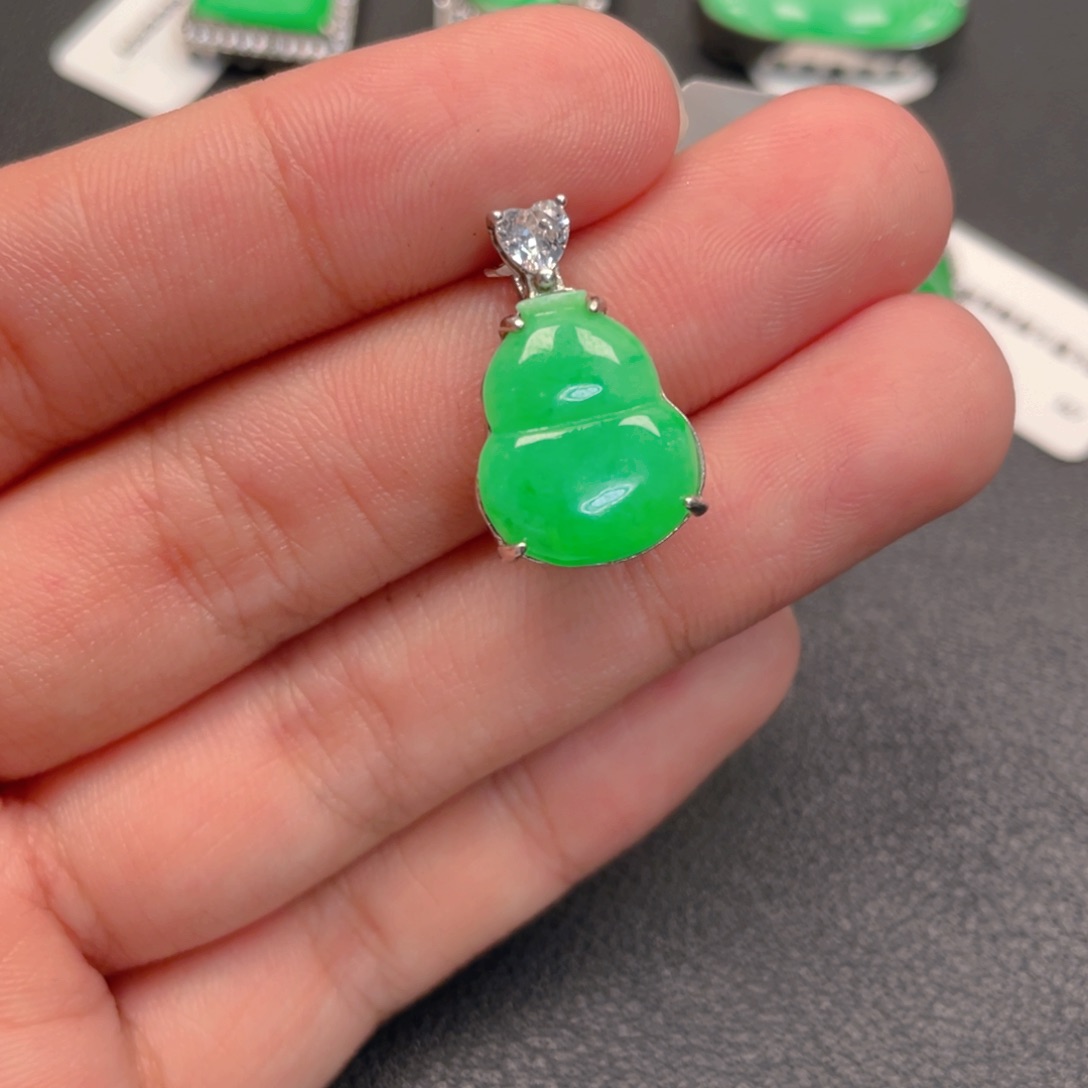 翡翠银S925镶嵌吊坠(不含链)