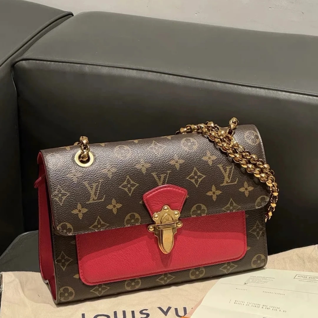 99新 LouisVuitton/路易威登 LV老花维多利亚斜挎包 25060145-02