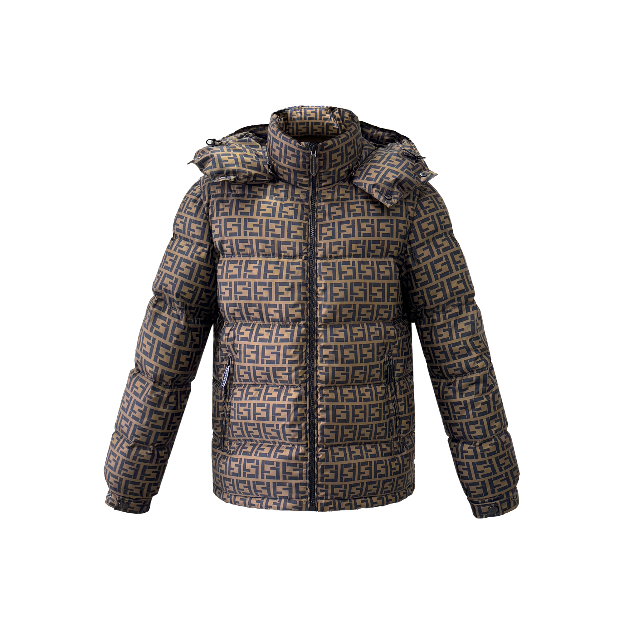 朗尼芬迪男女同款连帽字母印花保暖羽绒外套7232455926