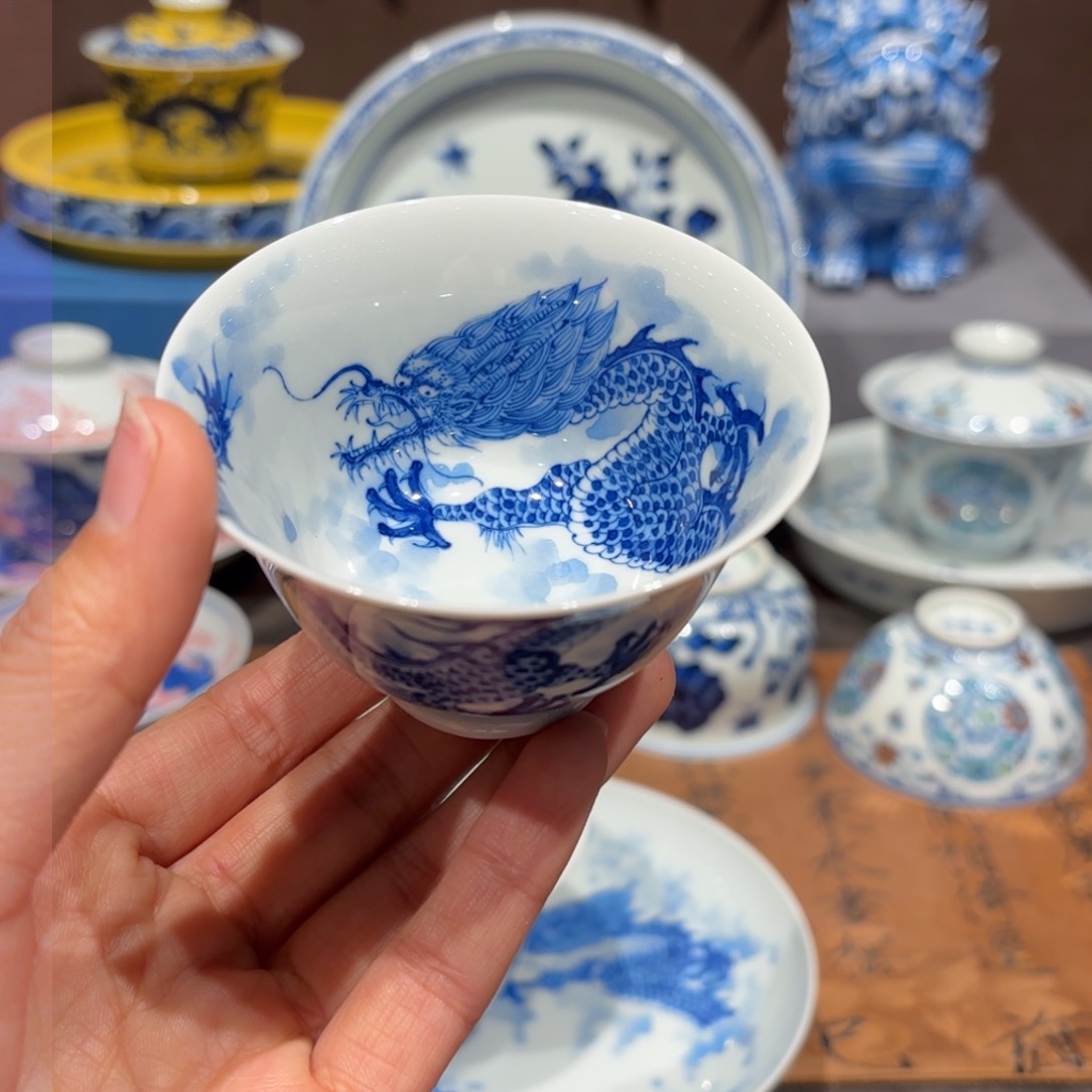 瓷片手工手绘陶瓷茶具
