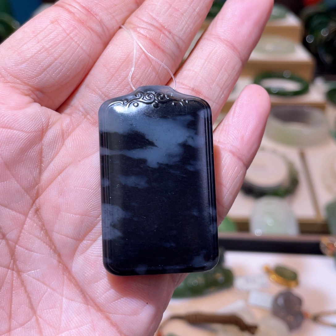 和田玉高品青花无事牌未镶嵌