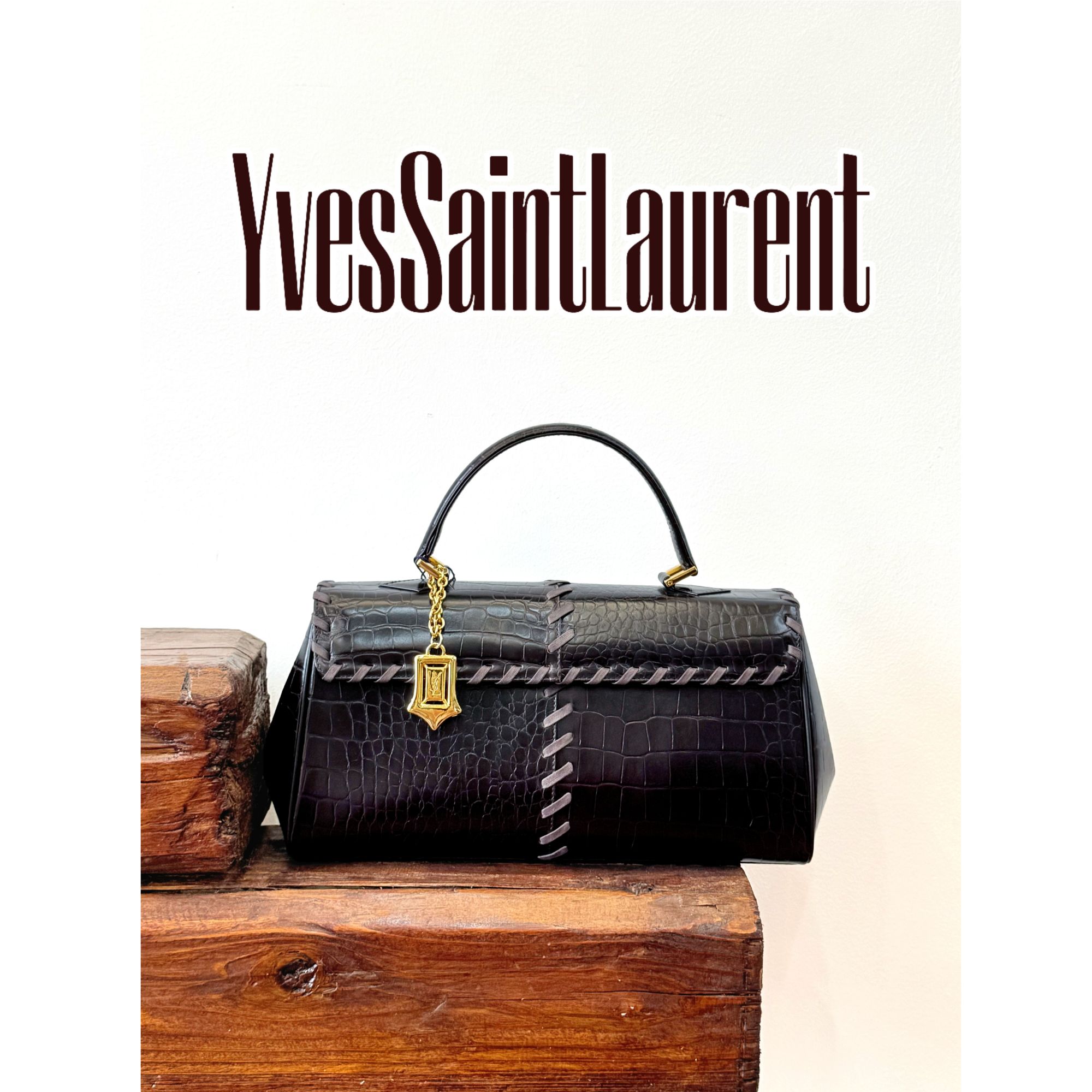 95新 YSL/圣罗兰 金棕横版kelly