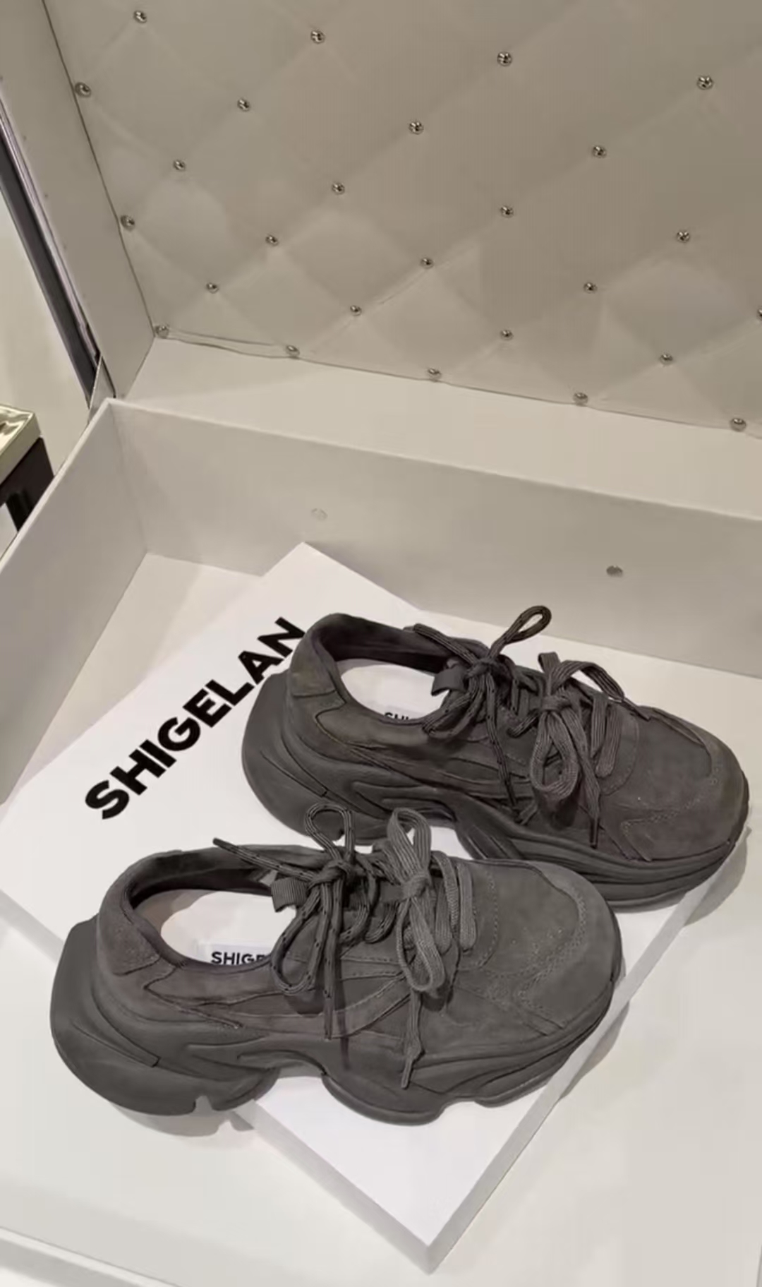 诗歌兰早春爆款老爹鞋2026新款时尚百搭增高真皮女鞋