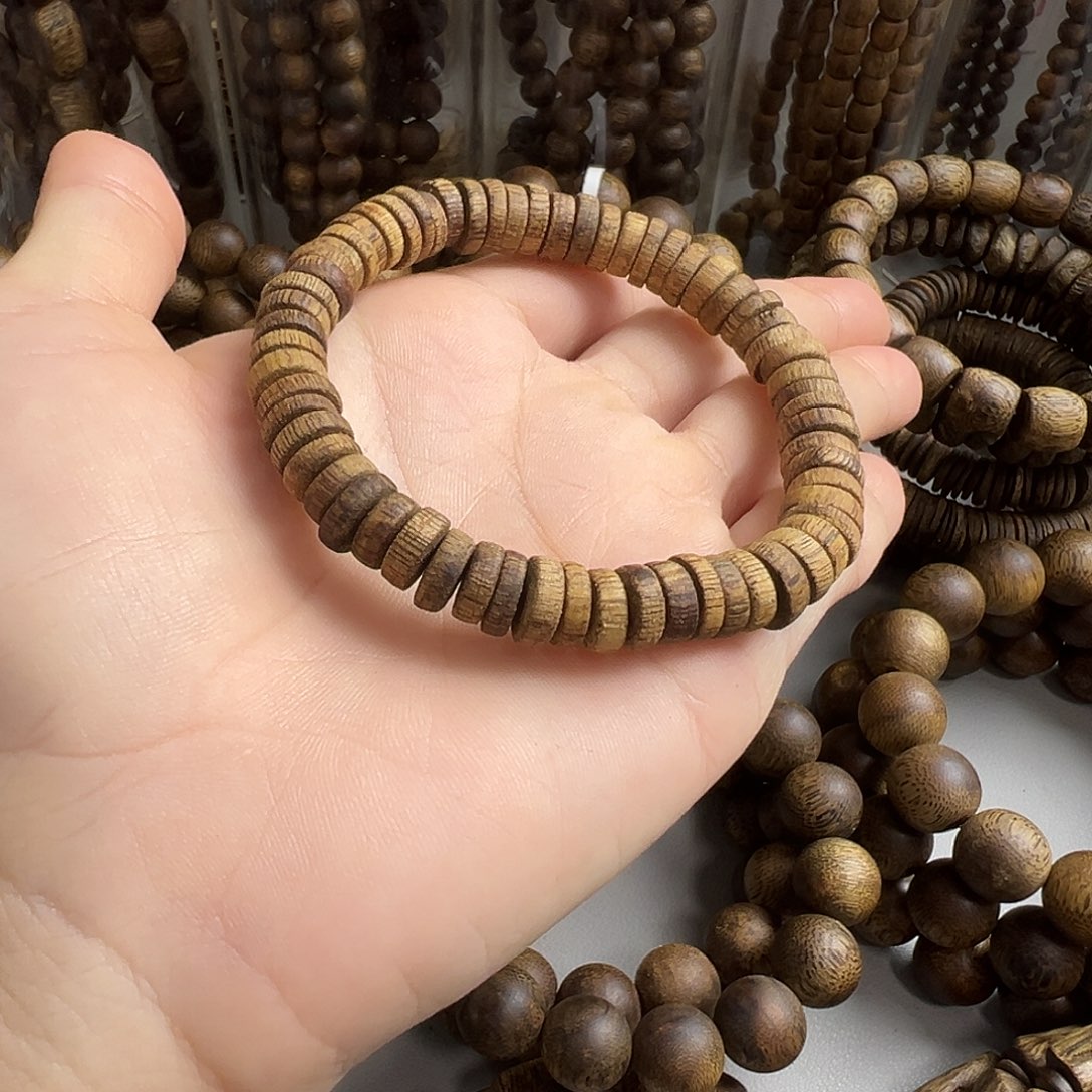 沉香碎屑沉香奇楠老料算盘珠单圈（福利款）