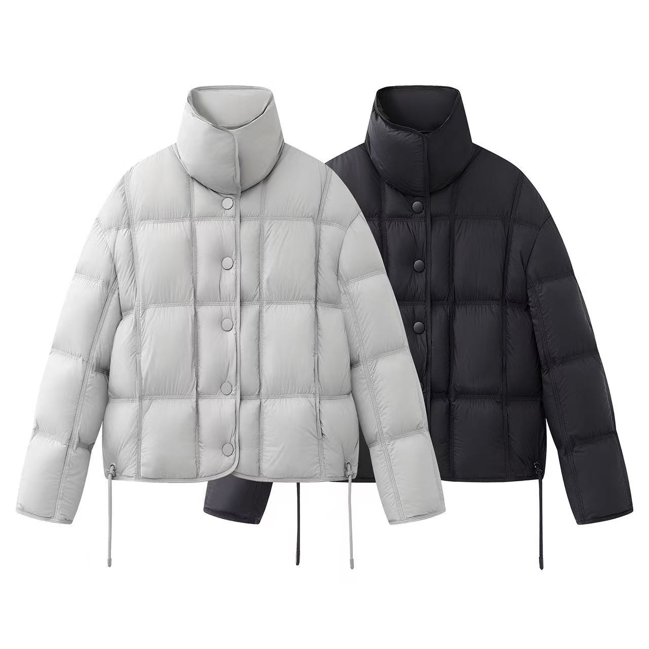 艾家2025冬季新款休闲百搭立领显瘦泡芙羽绒服女5025