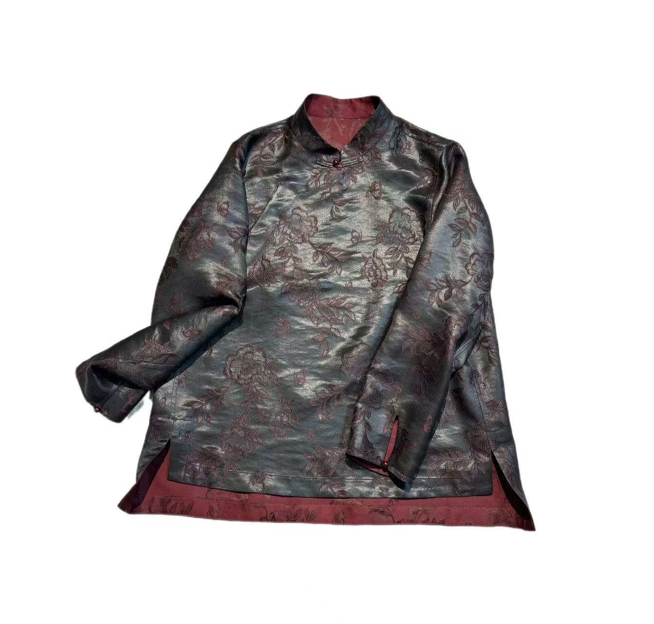 【香花藤】2025新款45姆米香云纱上衣香花藤重缎提花缎新中式香云纱