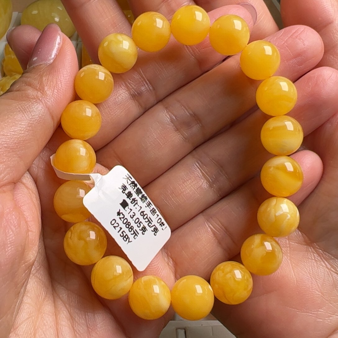 蜜蜡手串未镶嵌无优化