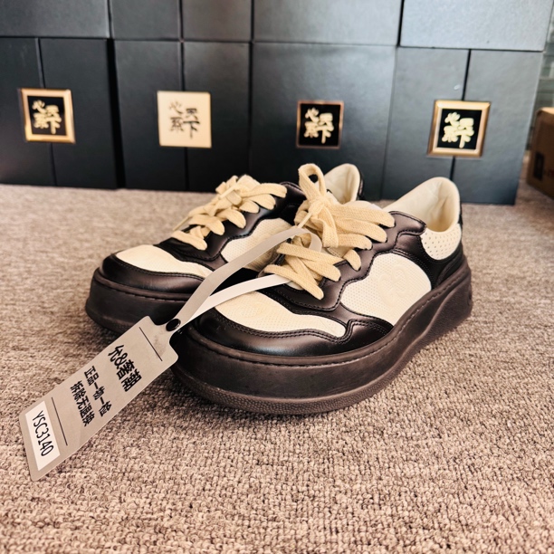 95新 GUCCI/古驰 黑白熊猫饼干鞋36.5码 ysc3140